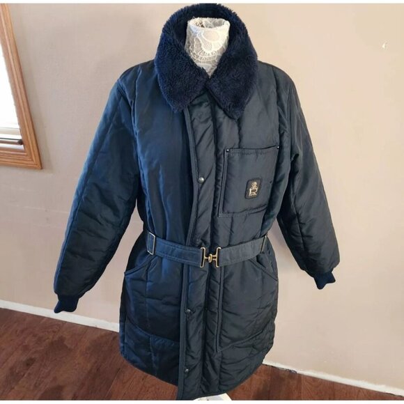 RefrigiWear Mens Long Coat Belted Parka Insulated Winter Jacket Black Size L - Picture 1 of 16